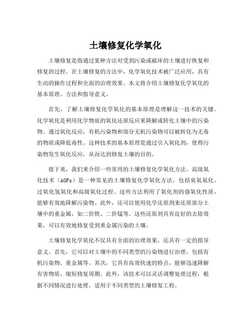 土壤修复化学氧化