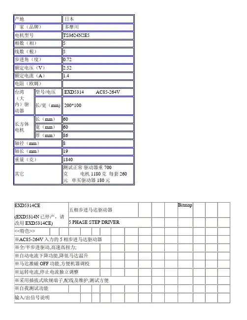 多摩川步进驱动参数