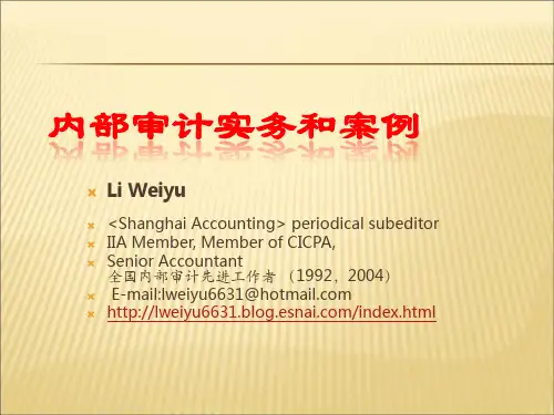 2019-2020年人教统编内部审计实务和案例-上海的李老师-6课件