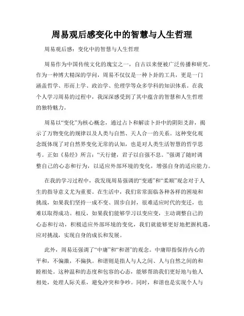 周易观后感变化中的智慧与人生哲理