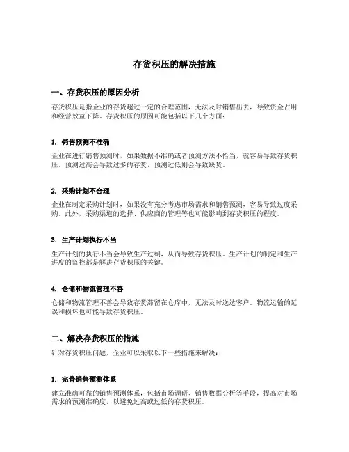 存货积压的解决措施