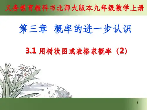 九年级数学上册 3.1.2 用树状图或表格求概率课件 (新版)北师大版