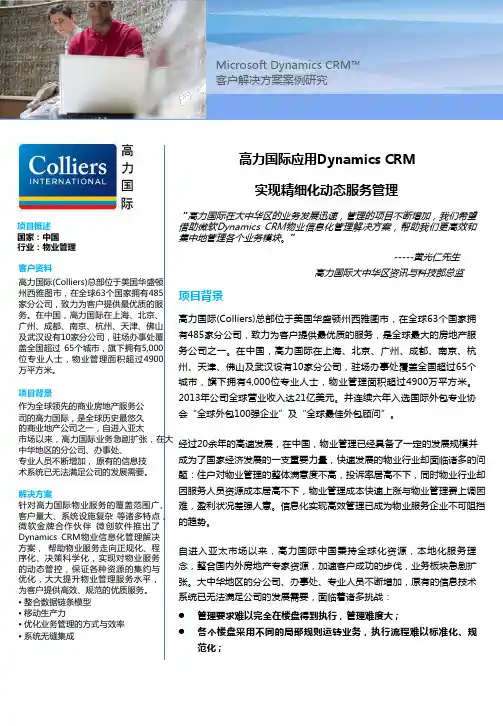 Dynamics CRM 成功案例——高力国际