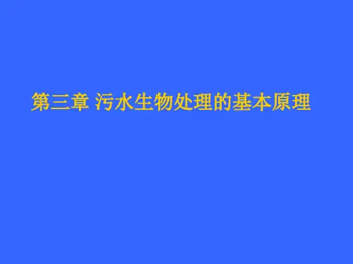 第三章 污水生物处理的基本原理