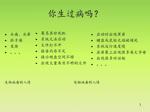 闽教版小学信息技术电脑病毒和危害PPT课件