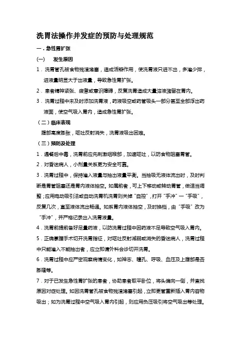 洗胃法操作、电除颤并发症