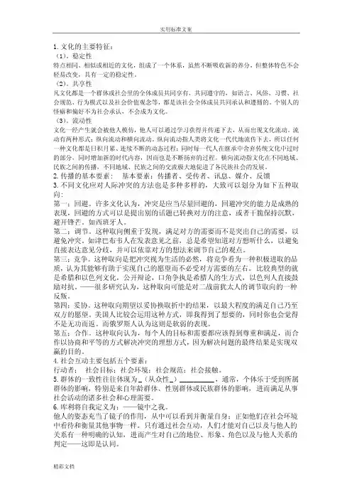 跨文化传播学重点