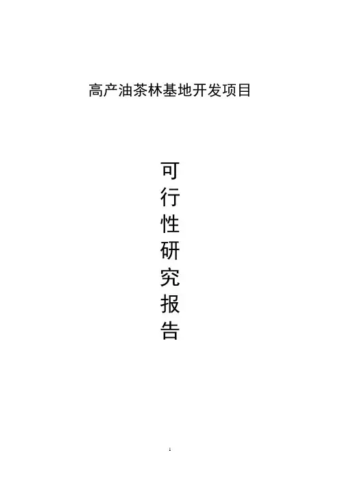 高产油茶林种植建设项目可行性研究报告兼项目建议书