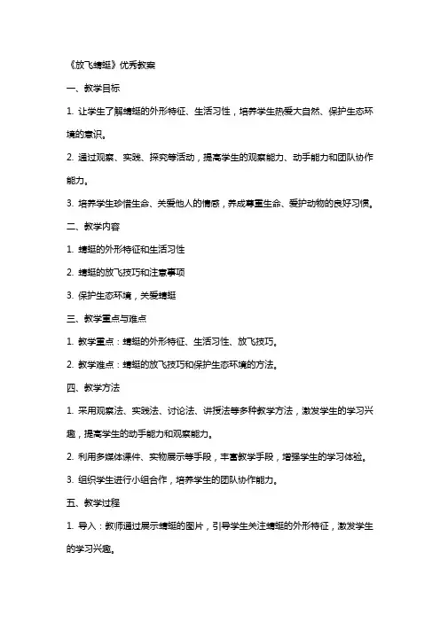 《放飞蜻蜓》教案