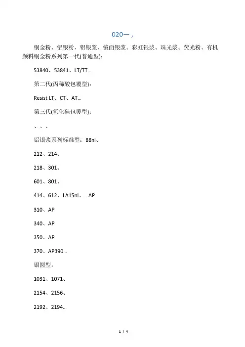 爱卡铜金粉、铝银粉应用分类