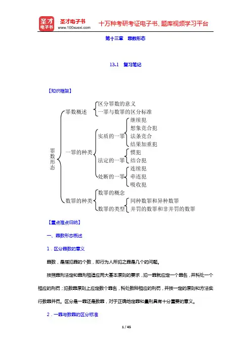 陈忠林《刑法总论》笔记和课后习题(含考研真题)详解(第十三章 罪数形态——第十五章 刑事责任概说)【