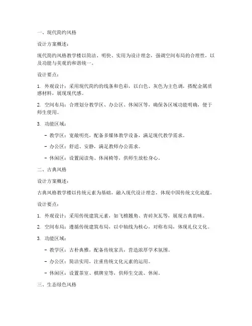 各种风格教学楼设计方案
