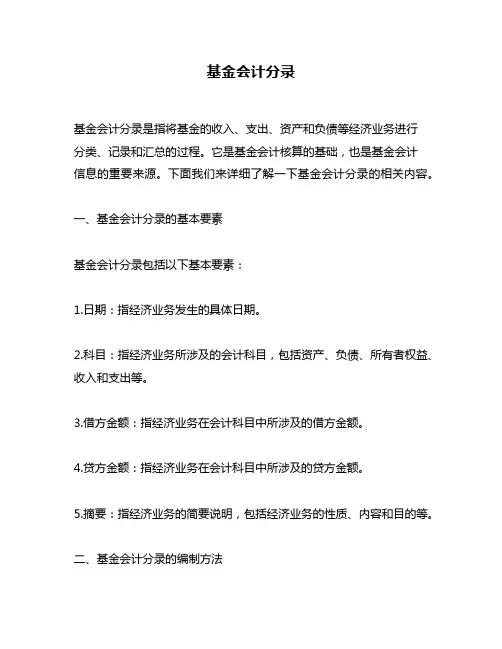 基金会计分录