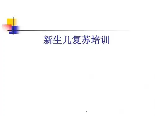 新生儿复苏操作培训PPT演示课件
