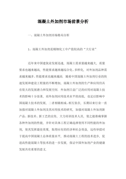 混凝土外加剂市场前景分析