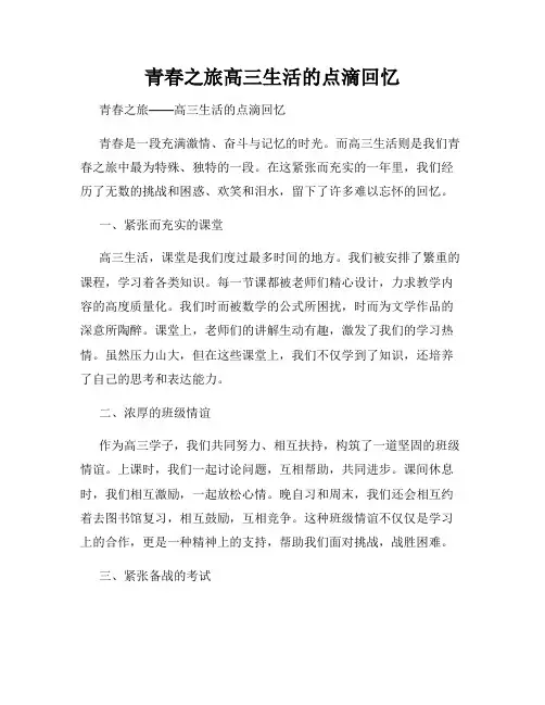青春之旅高三生活的点滴回忆