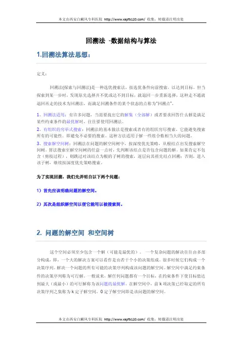 回溯法 -数据结构与算法