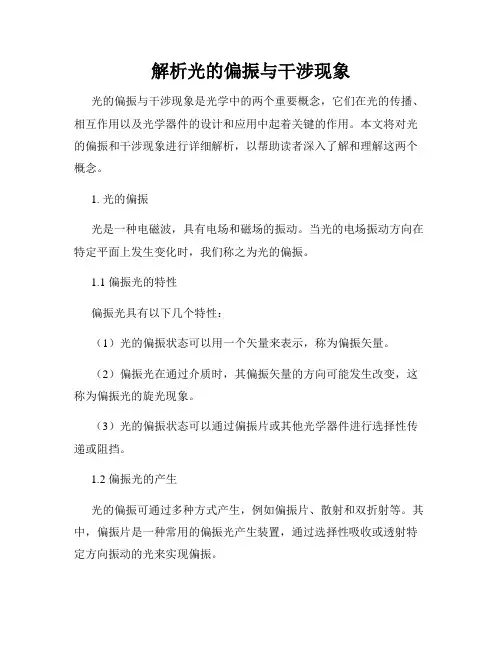 解析光的偏振与干涉现象