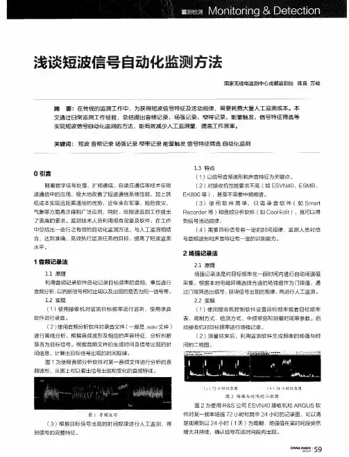 浅谈短波信号自动化监测方法