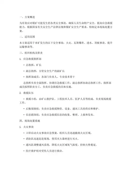 煤矿应急预案现场处置方案