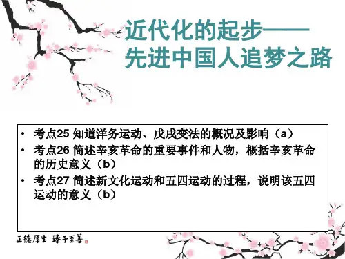 考点25、26、27 戊戌变法、辛亥革命、新文化运动、五四运动