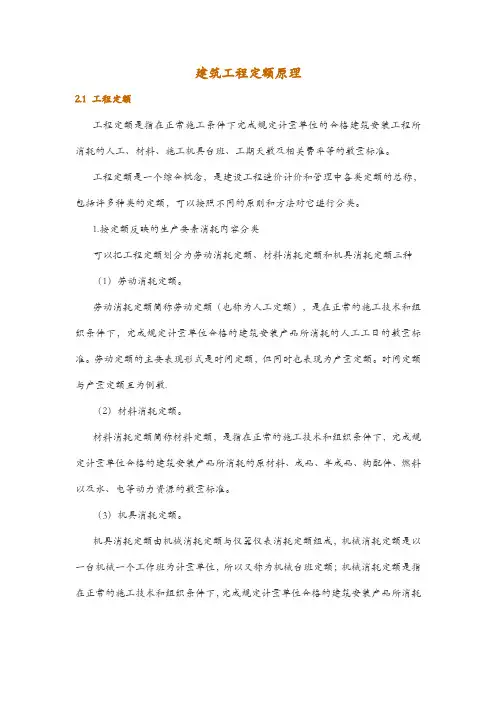 建筑工程定额原理