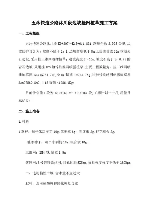 挂网植草施工方案