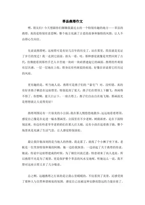 莘县燕塔作文