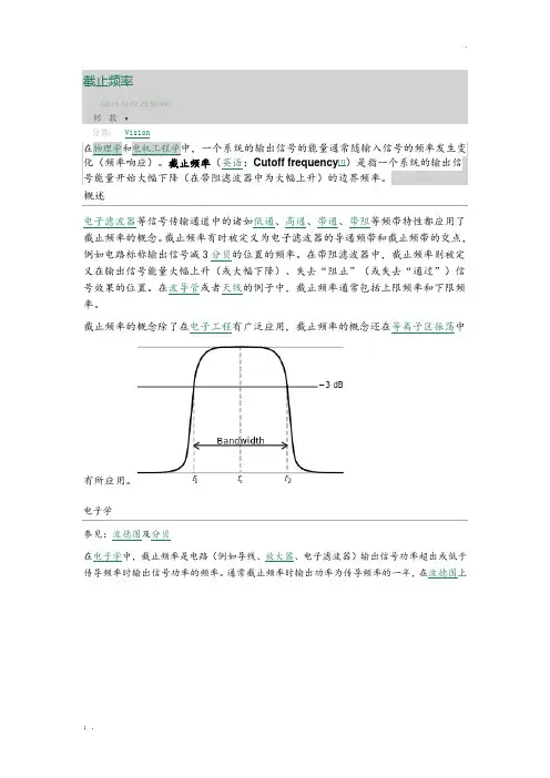 滤波器截止频率与频响曲线的关系