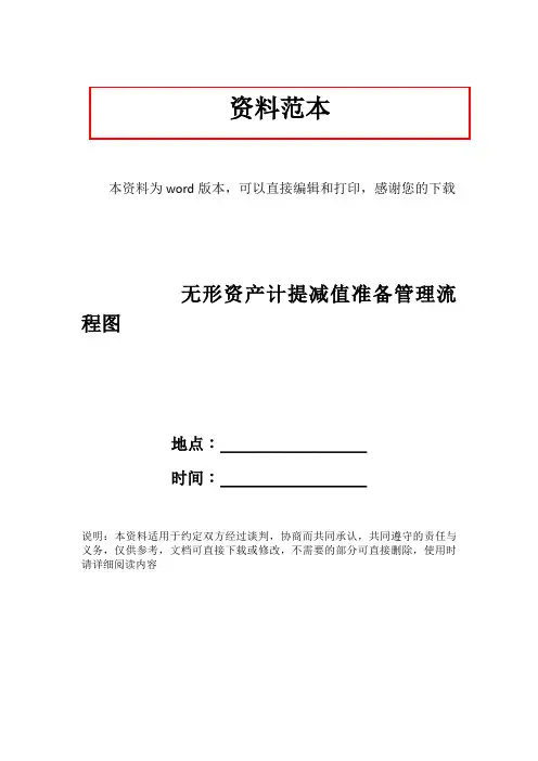 无形资产计提减值准备管理流程图