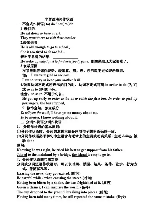 非谓语动词作状语