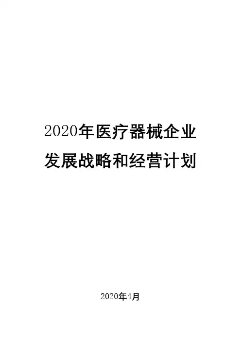 2020年医疗器械企业发展战略和经营计划1