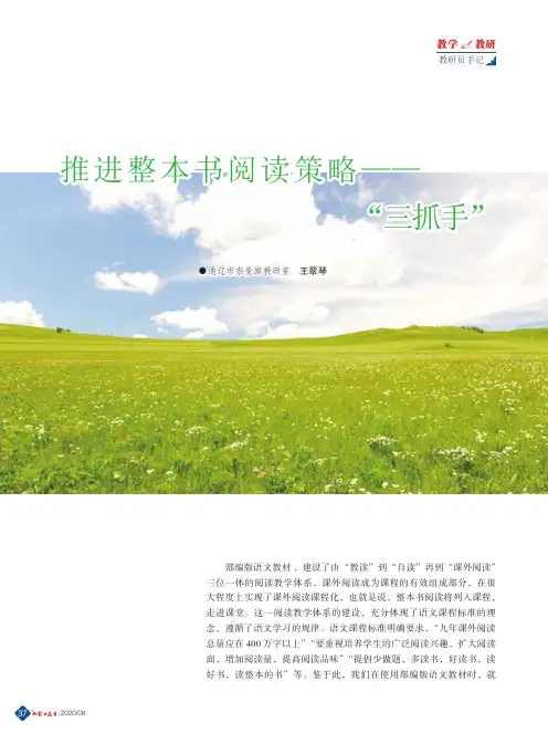 推进整本书阅读策略——“三抓手”