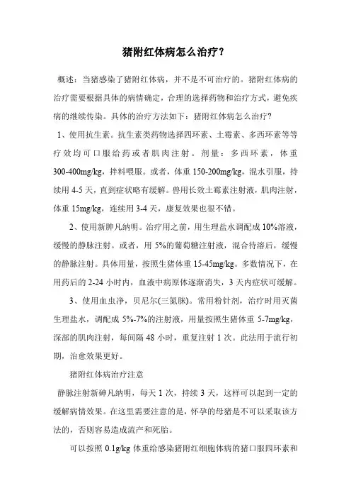 猪附红体病怎么治疗？.doc