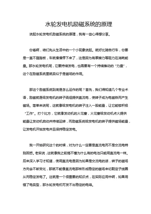 水轮发电机励磁系统的原理