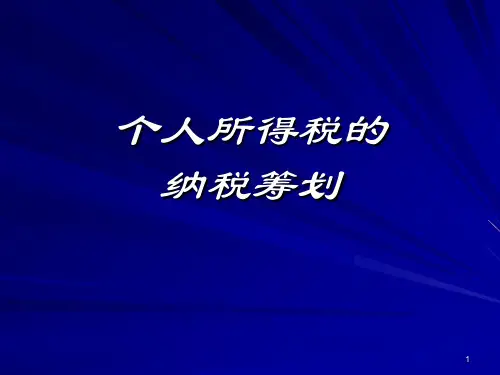 个人所得税的纳税筹划.ppt