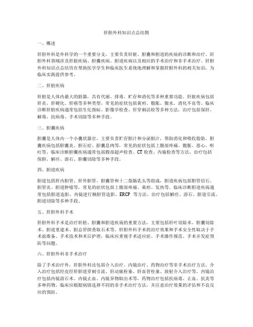 肝胆外科知识点总结图