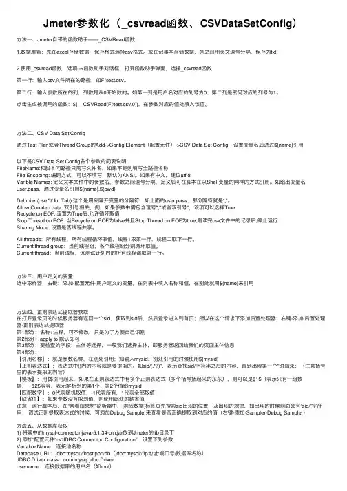 Jmeter参数化（_csvread函数、CSVDataSetConfig）