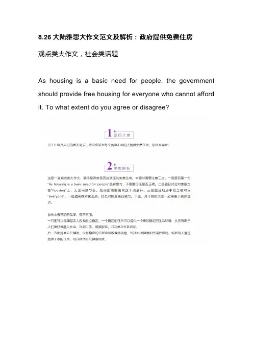 2023.08.26雅思Task2：政府提供免费住房