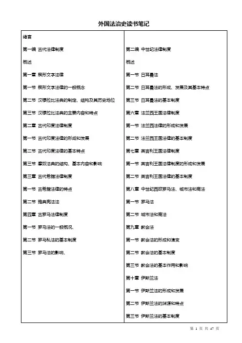 外国法治史笔记