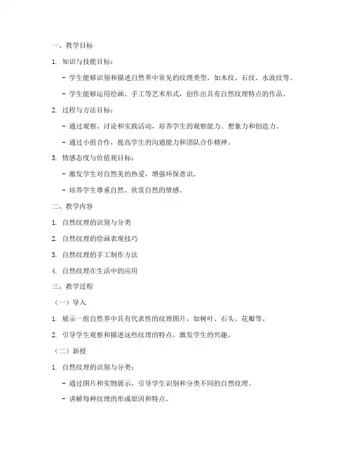 天然的纹理教学设计方案