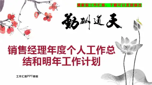 销售经理年度个人工作总结和明年工作计划PPT模板下载