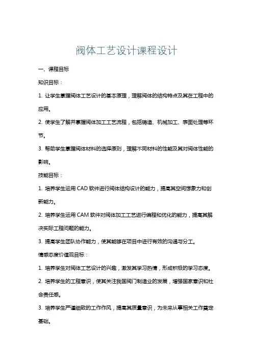 阀体工艺设计课程设计