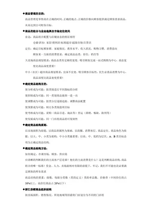 商品组织结构