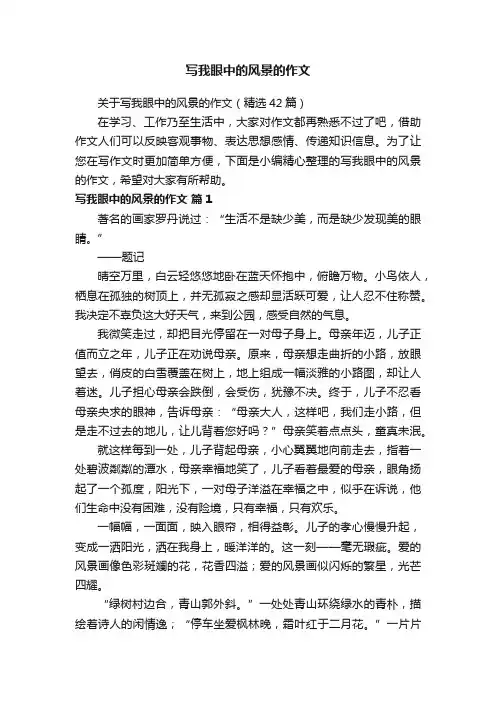 关于写我眼中的风景的作文（精选42篇）