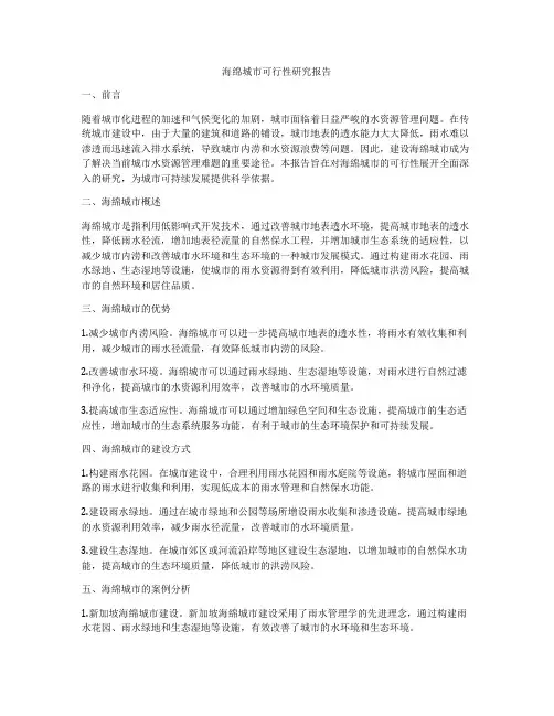 海绵城市可行性研究报告