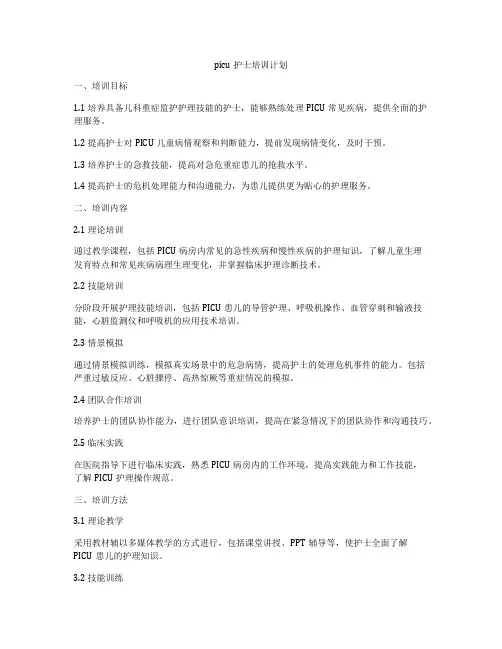 picu护士培训计划