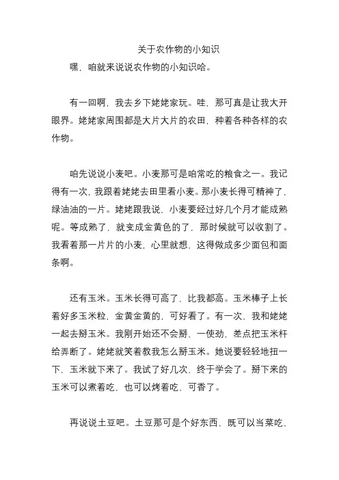 关于农作物的小知识