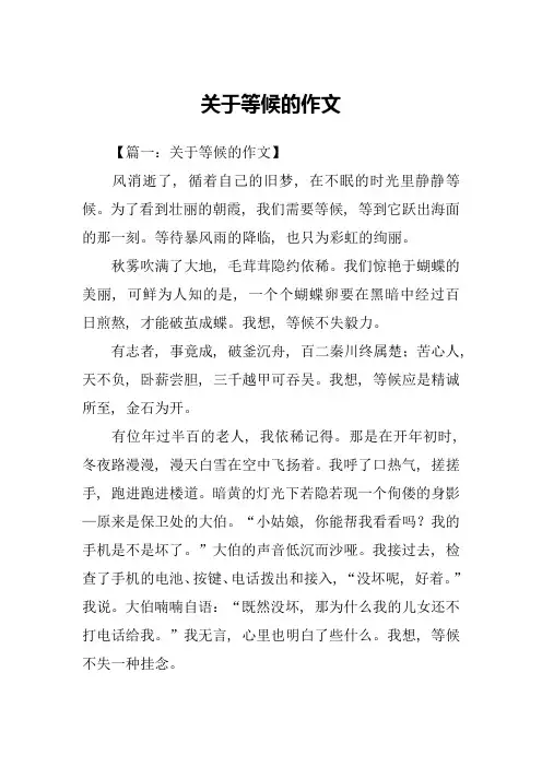 关于等候的作文