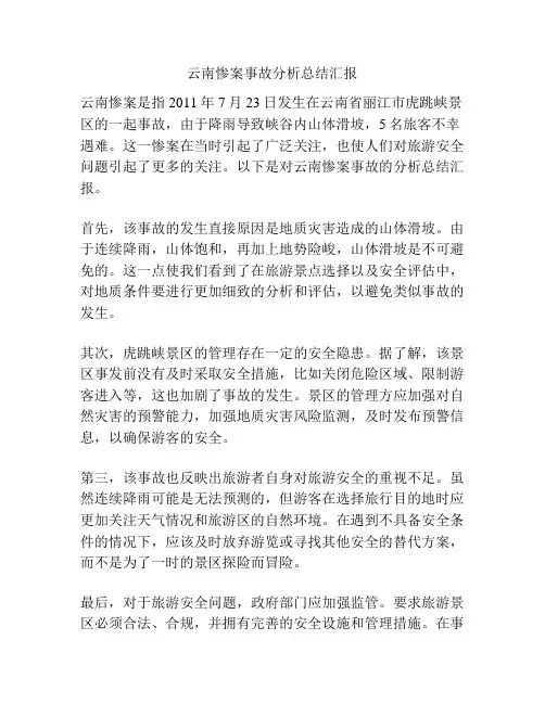 云南惨案事故分析总结汇报